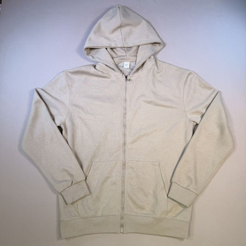 NWT Design Men's 3X Hoodie Long Sleeve Beige Tan Pullover Full Zip - NEW